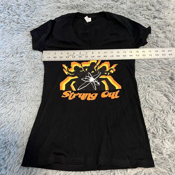 Punk Band Strung Out Band Tee Women’s Black V-Neck Small T-Shirt - Picture 3 of 5